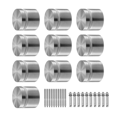 VEVOR Glass Clamp, 10 PCS Round Glass Railing Bracket for 0.31 "-0.62 " Tempered Glass, 316 Stainless Steel Glass Mounting Clamp, Glass Shelf Bracket for Balcony, Garden, Pool, Stair, Silver 