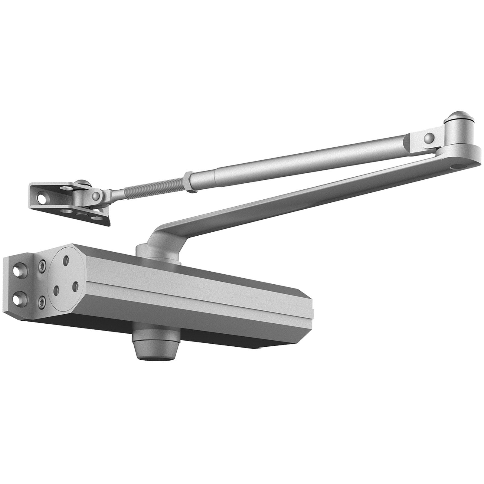 VEVOR Door Closer, Automatic Door Closer Commercial or Residential Use for Door Weights 330Lbs, Adjustable Size Hydraulic Buffer Door Closers Heavy Duty Cast Aluminum Body, Easy Install, Silver 