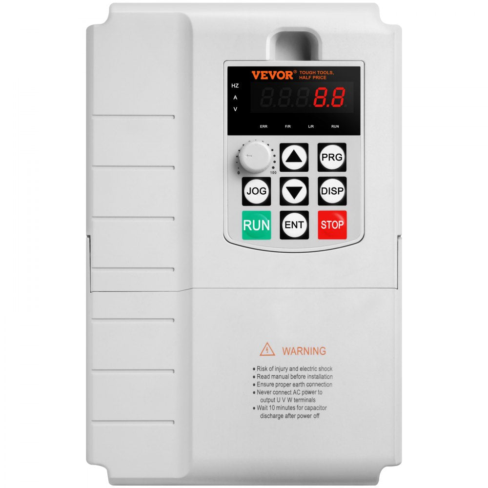 VEVOR VFD 10HP, 7.5KW, 34A, 1 Phase 220V-240V Input to 3 Phase 220V-240V Output Variable Frequency Drive, 0-400Hz VFD for AC Motor Speed Control 