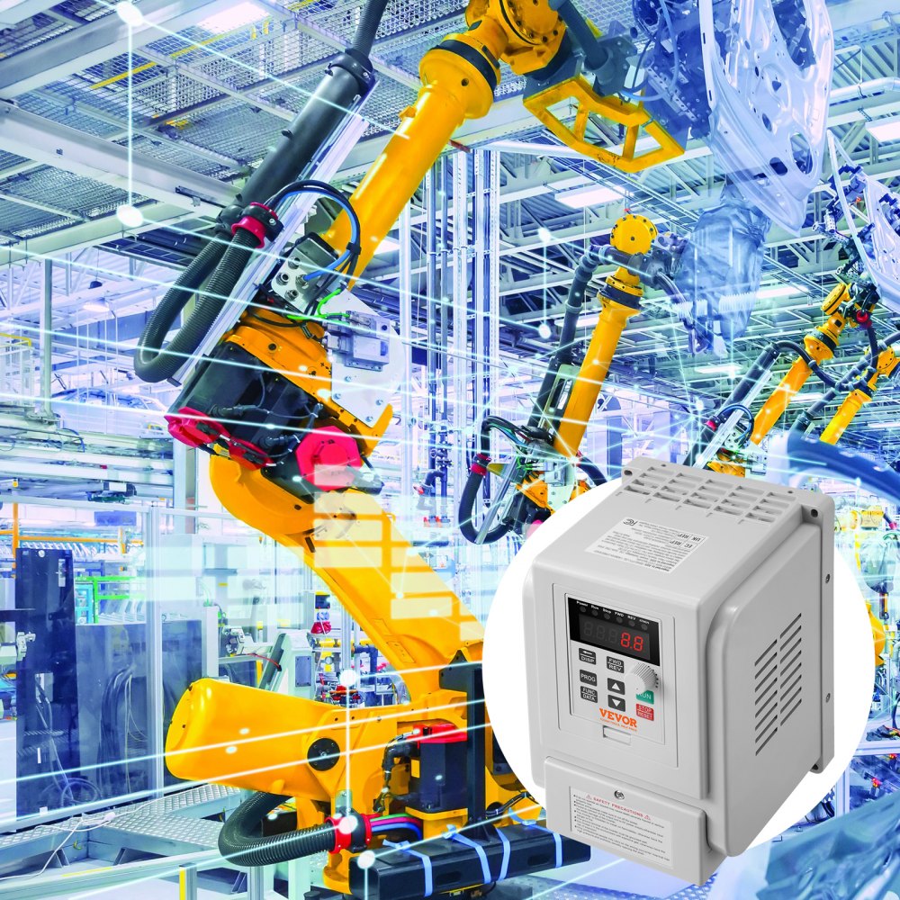 VEVOR VFD 5HP, 4KW, 18A, 1 Phase 220V-240V Input to 3 Phase 220V-240V Output Variable Frequency Drive, 0-400Hz VFD for AC Motor Speed Control 