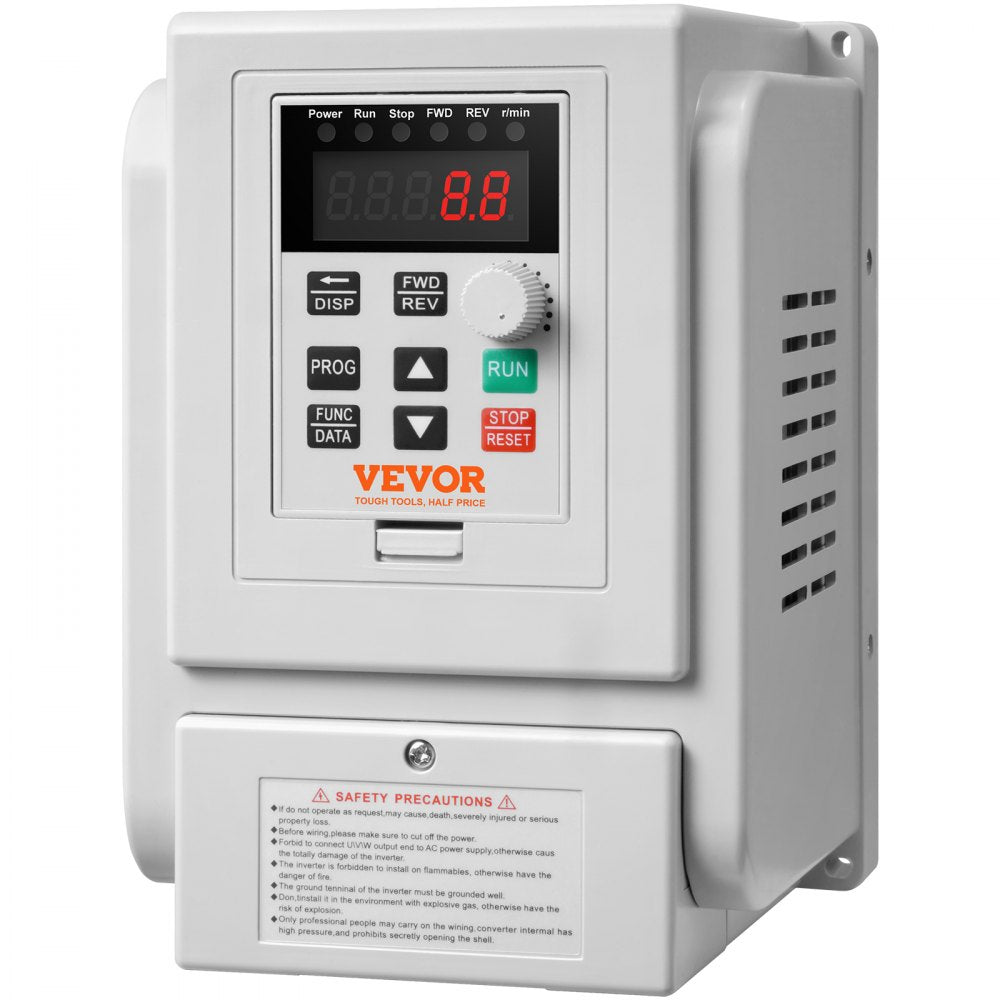 VEVOR VFD 5HP, 4KW, 18A, 1 Phase 220V-240V Input to 3 Phase 220V-240V Output Variable Frequency Drive, 0-400Hz VFD for AC Motor Speed Control 