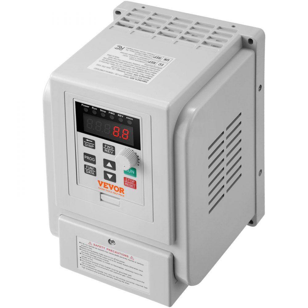 VEVOR VFD 5HP, 4KW, 18A, 1 Phase 220V-240V Input to 3 Phase 220V-240V Output Variable Frequency Drive, 0-400Hz VFD for AC Motor Speed Control 