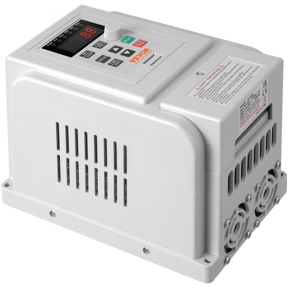 VEVOR VFD 5HP, 4KW, 18A, 1 Phase 220V-240V Input to 3 Phase 220V-240V Output Variable Frequency Drive, 0-400Hz VFD for AC Motor Speed Control 