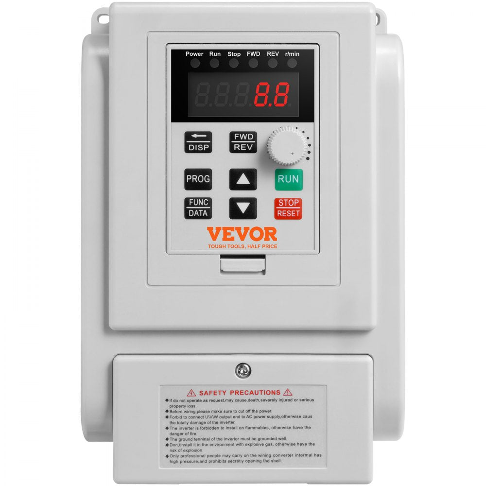 VEVOR VFD 5HP, 4KW, 18A, 1 Phase 220V-240V Input to 3 Phase 220V-240V Output Variable Frequency Drive, 0-400Hz VFD for AC Motor Speed Control 