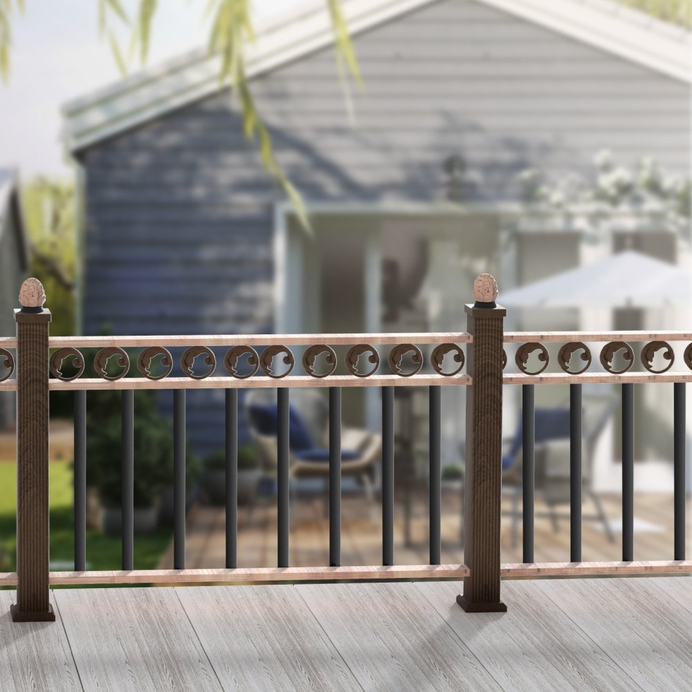 VEVOR Staircase Metal Balusters, 38'' x 1'' Flat Aluminum Alloy Decorative Banister Spindles, 72 Pack Deck Baluster with Screws, Classic Hollow Deck Railing Satin Black Powder Coated for Porch 