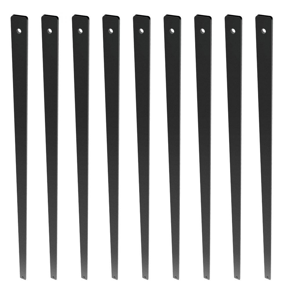 VEVOR Staircase Metal Balusters, 38'' x 1'' Flat Aluminum Alloy Decorative Banister Spindles, 72 Pack Deck Baluster with Screws, Classic Hollow Deck Railing Satin Black Powder Coated for Porch 