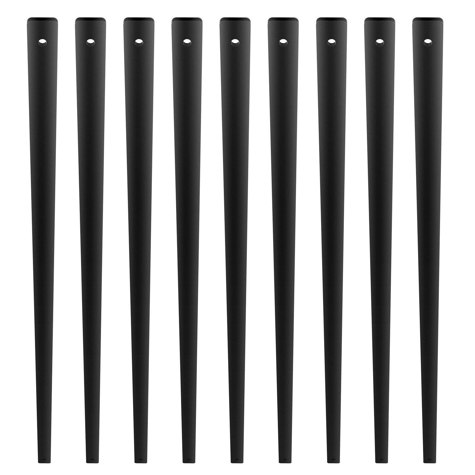 VEVOR Staircase Metal Balusters, 29.5'' x 1'' Flat Aluminum Alloy Decorative Banister Spindles, 51 Pack Deck Baluster with Screws, Classic Hollow Deck Railing Satin Black Powder Coated for Porch 