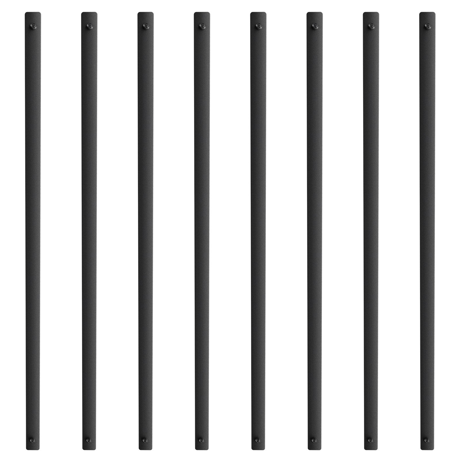 VEVOR Staircase Metal Balusters, 29.5'' x 1'' Flat Aluminum Alloy Decorative Banister Spindles, 51 Pack Deck Baluster with Screws, Classic Hollow Deck Railing Satin Black Powder Coated for Porch 