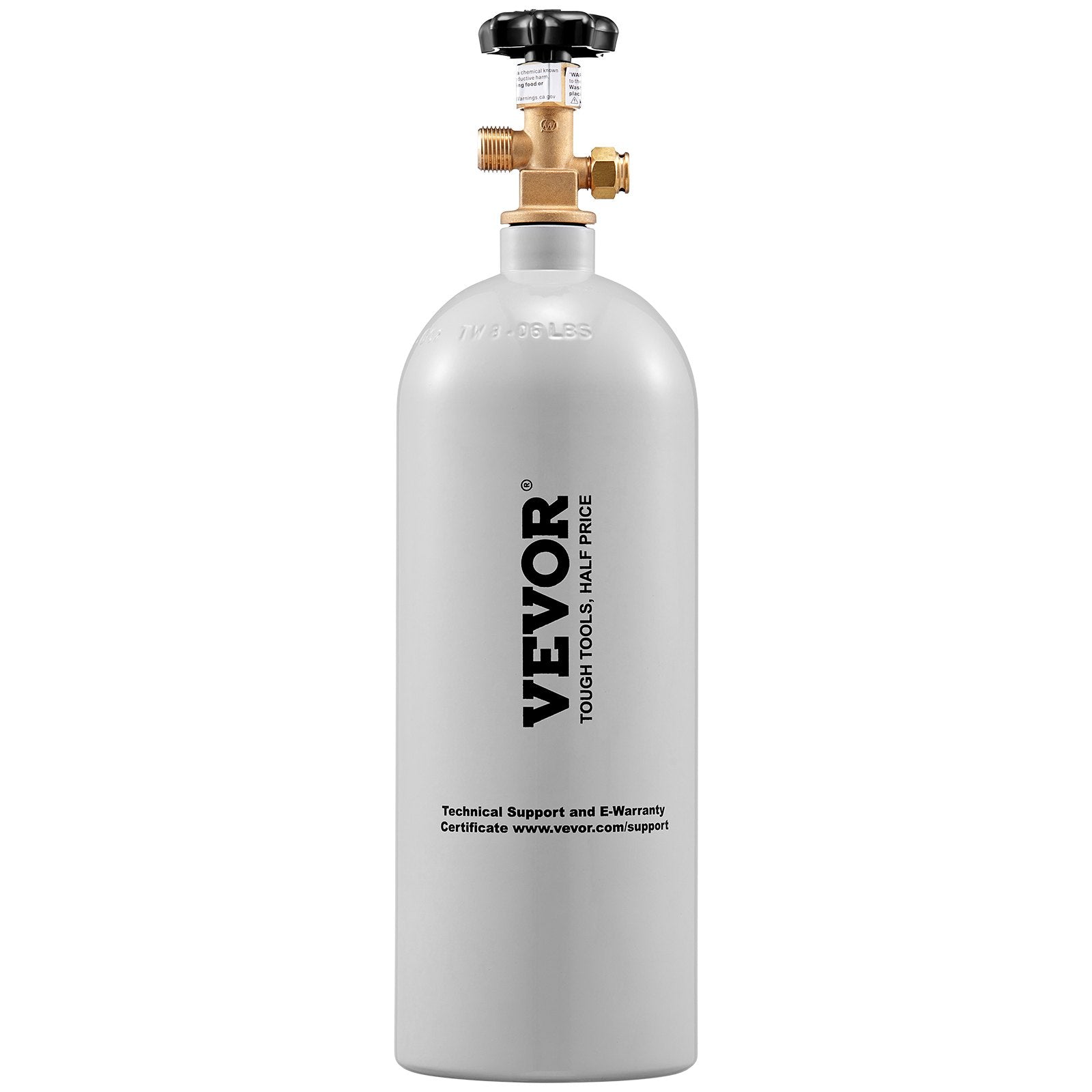VEVOR 5 Lbs CO2 Tank Aluminum Gas Cylinder, Brand New CO2 Cylinder with Gray Spray Coating, CO2 Air Tank with CGA320 Valve, For Dispensing Draft Soda Beer 