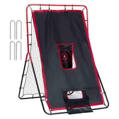 VEVOR Baseball And Softball Rebounder Net 3x4.5 ft 2-in-1 Switch Hitter Pitch 
