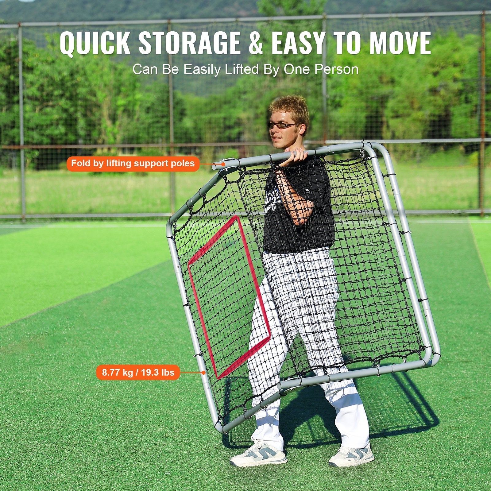 VEVOR Baseball And Softball Rebounder Net 3.5 x 6 ft 5 Adjustable Angles 