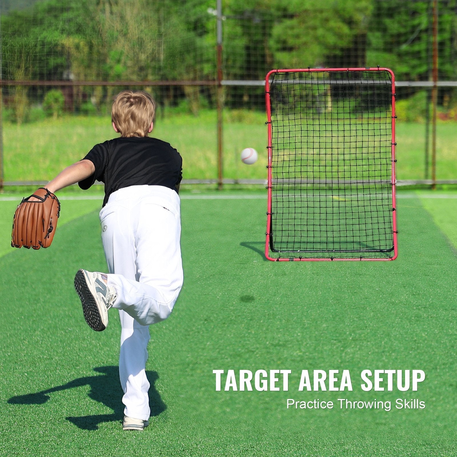 VEVOR Baseball And Softball Rebounder Net 4x5.5 ft PitchBack All Angle Fielding 