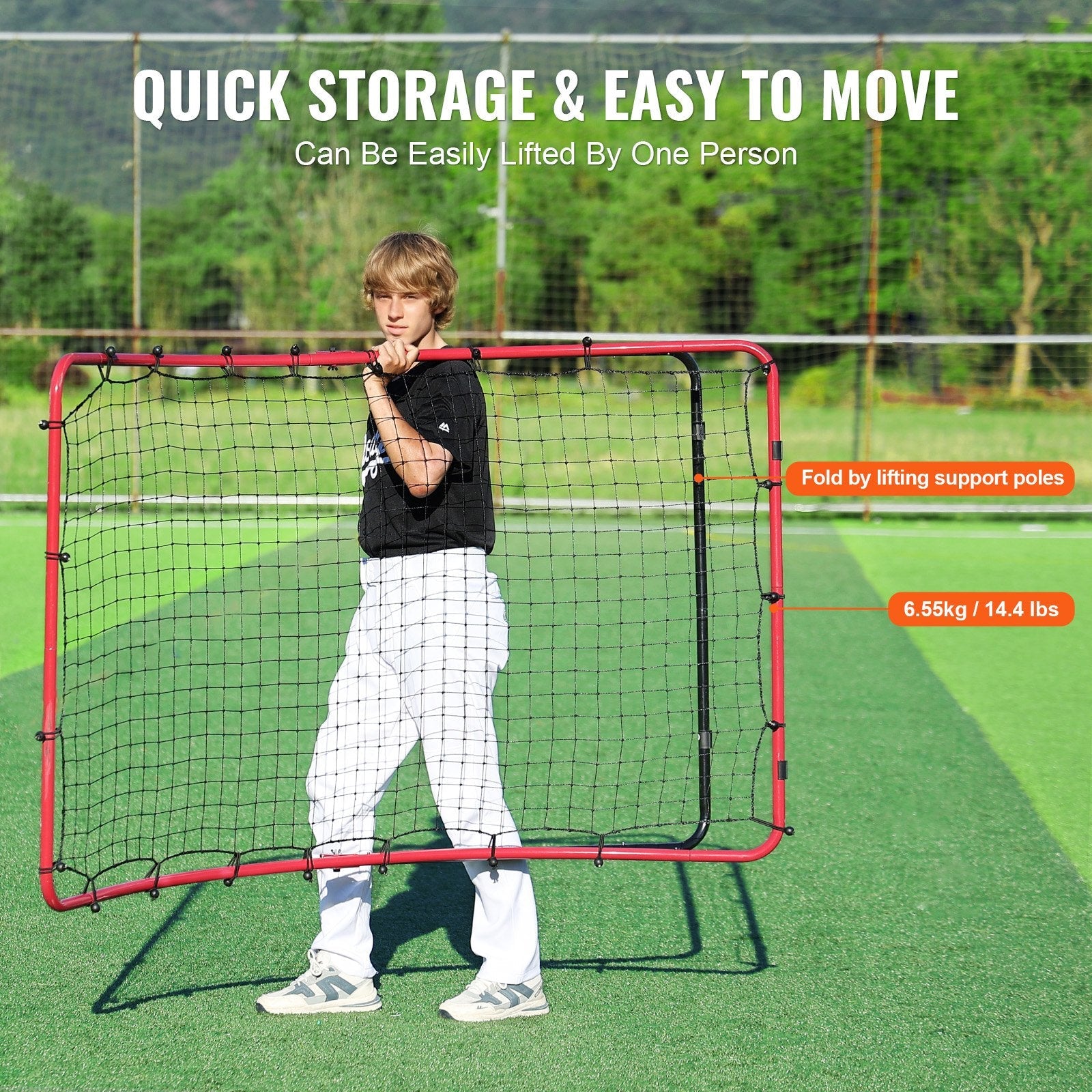 VEVOR Baseball And Softball Rebounder Net 4x5.5 ft PitchBack All Angle Fielding 