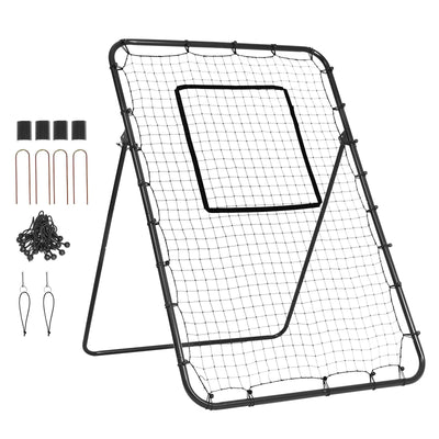 VEVOR Baseball And Softball Rebounder Net 4x6 Ft PitchBack Adjustable Angles 