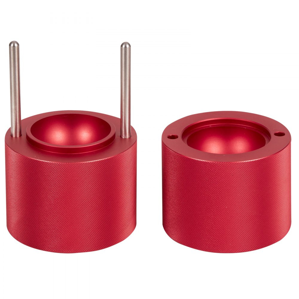 VEVOR Ice Ball Press, 2.4\" Ice Ball Maker, Aircraft Al Alloy Ice Ball Press Kit for 60mm Ice Sphere, Ice Press with Tong and Drip Tray, for Whiskey, Cocktail, Bourbon, Scot on Party & Holiday, Red 