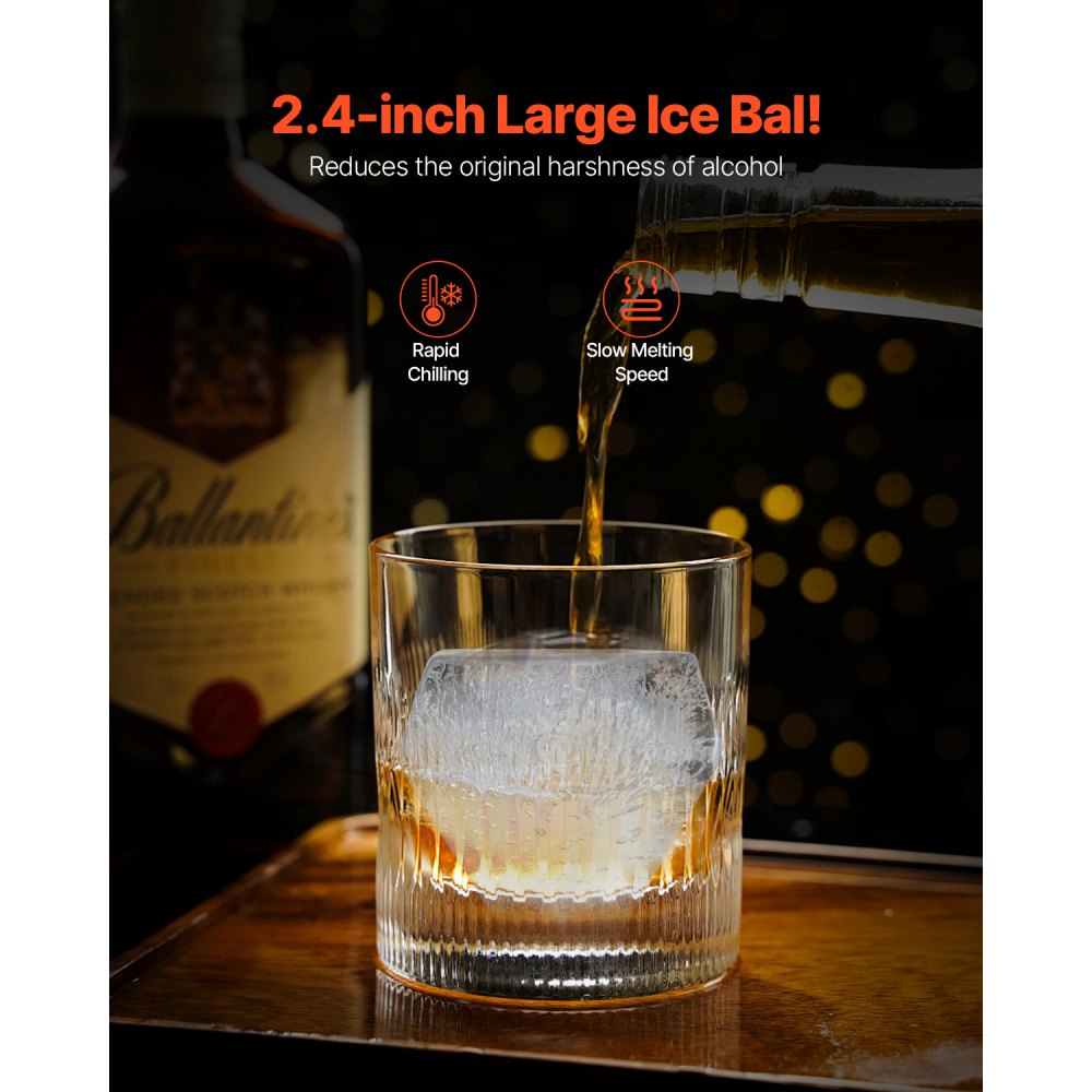 VEVOR Ice Diamond Press Ice Ball Maker 2.4" Diamond Ice Press Kit for Whiskey 
