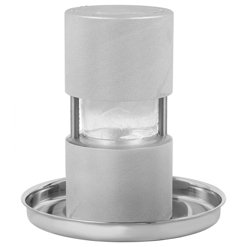 VEVOR Ice Ball Press, 2.4\" Ice Ball Maker, Aircraft Al Alloy Ice Ball Press Kit for 60mm Ice Sphere, Ice Press with Tong and Drip Tray, for Whiskey, Cocktail, Bourbon, Scot on Party & Holiday, Silver 