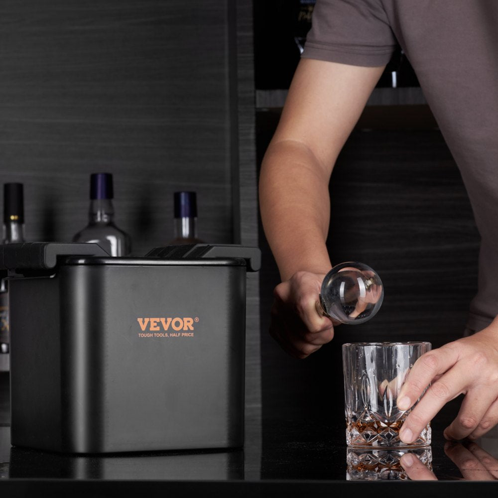 VEVOR Ice Ball Maker, Crystal Clear Ice Ball Maker 2.36inch Ice Sphere with Storage Bag and Ice Clamp, Round Clear Ice Cube 4-Cavity Ice Press Maker Whiskey Scotch Cocktail Brandy Bourbon 