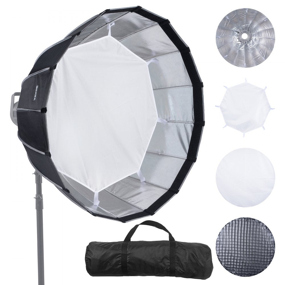 VEVOR Parabolic Softbox 33 in Quick Release & Quick Fold & Portable 