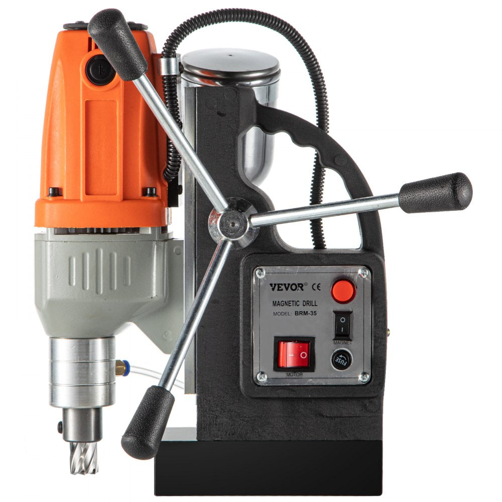 VEVOR Magnetic Drill Magnetic Drilling Machine 980W, Metal Drill Press High Power  680 rpm, Multi-Function Metal Drill Press 35MM Core Drilling Machine for Drilling And Tapping 