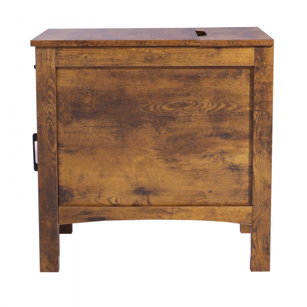 VEVOR Farmhouse End Table Night Stand with USB Ports & Outlets 3 Tiers Storage 
