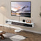 VEVOR Floating TV Stand 55 in Entertainment Center Power with Cable Hole White