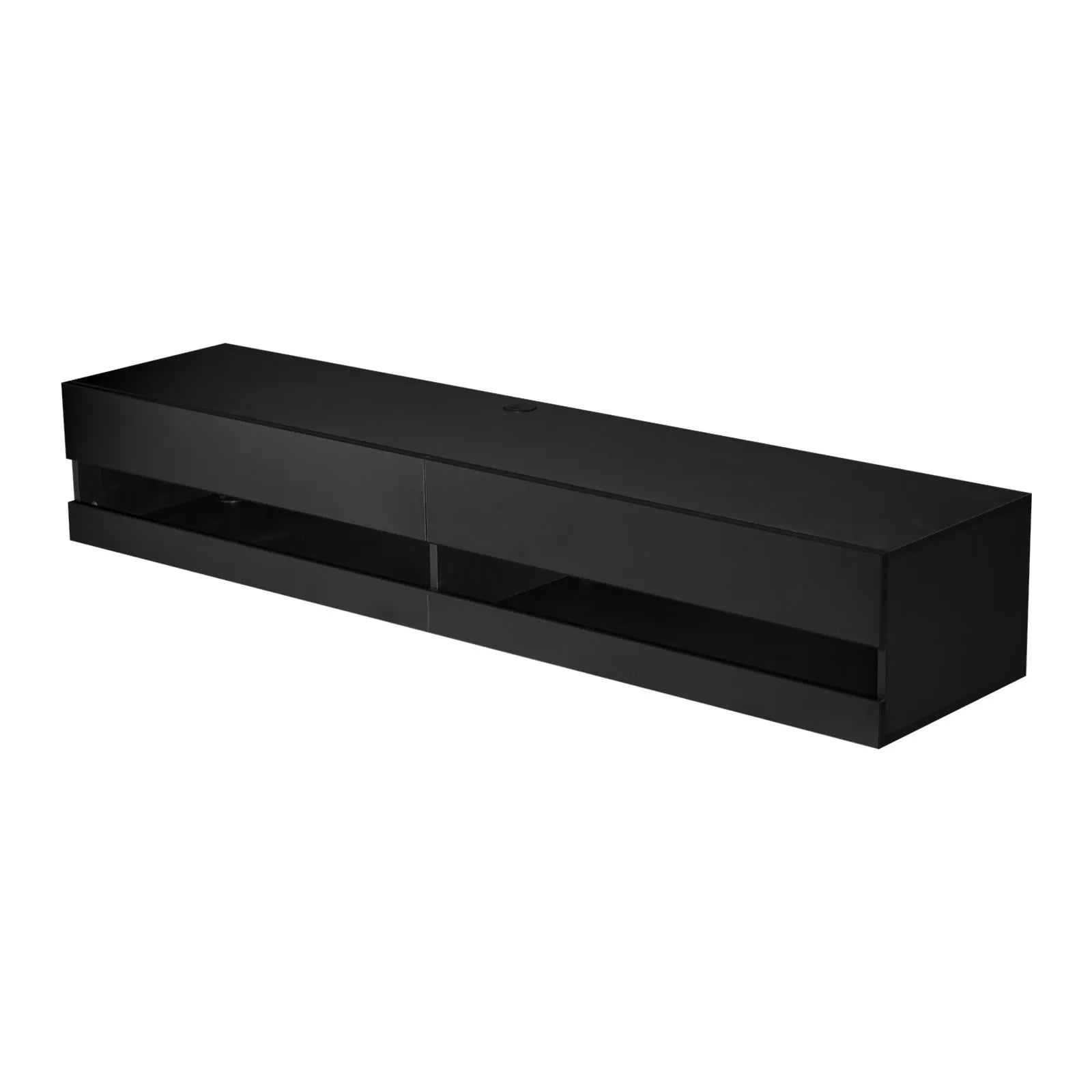 VEVOR Floating TV Stand 71" Entertainment Center Power Outlet & LED Light Black