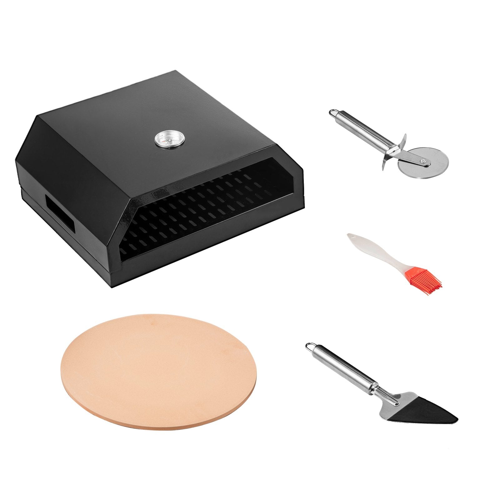 VEVOR Pizza Oven Kit,Stainless Steel Portable Pizza Oven for Gas, Pizza Oven Set with Professional Pizza Baking Tools Including 12\" Cordierite Pizza Stone, Pizza Shovel, Pizza Cutter, Thermometer. 