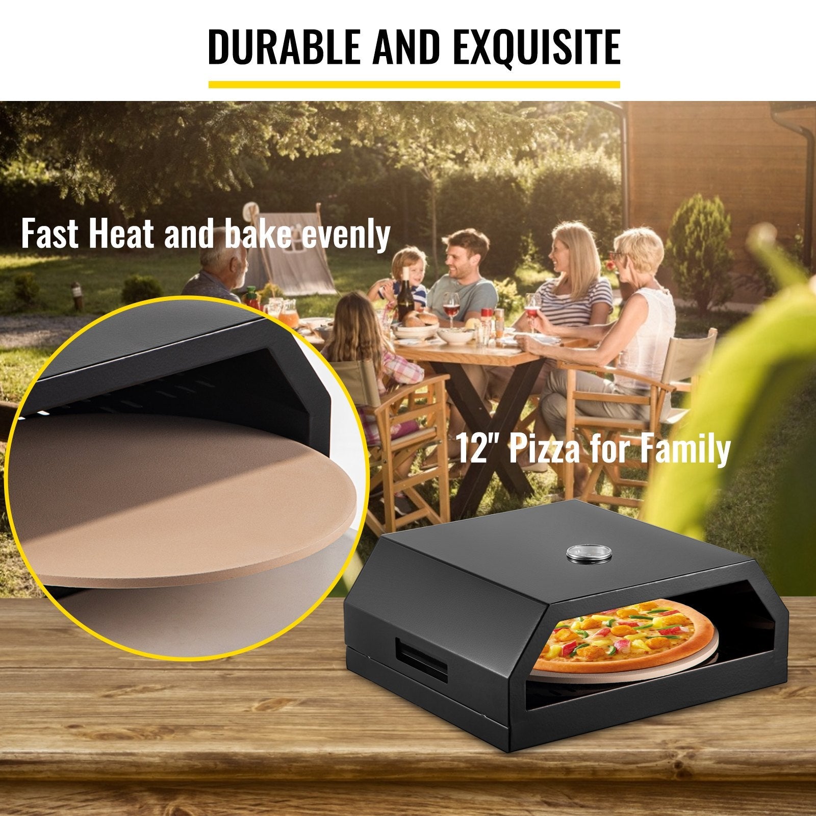 VEVOR Pizza Oven Kit,Stainless Steel Portable Pizza Oven for Gas, Pizza Oven Set with Professional Pizza Baking Tools Including 12\" Cordierite Pizza Stone, Pizza Shovel, Pizza Cutter, Thermometer. 