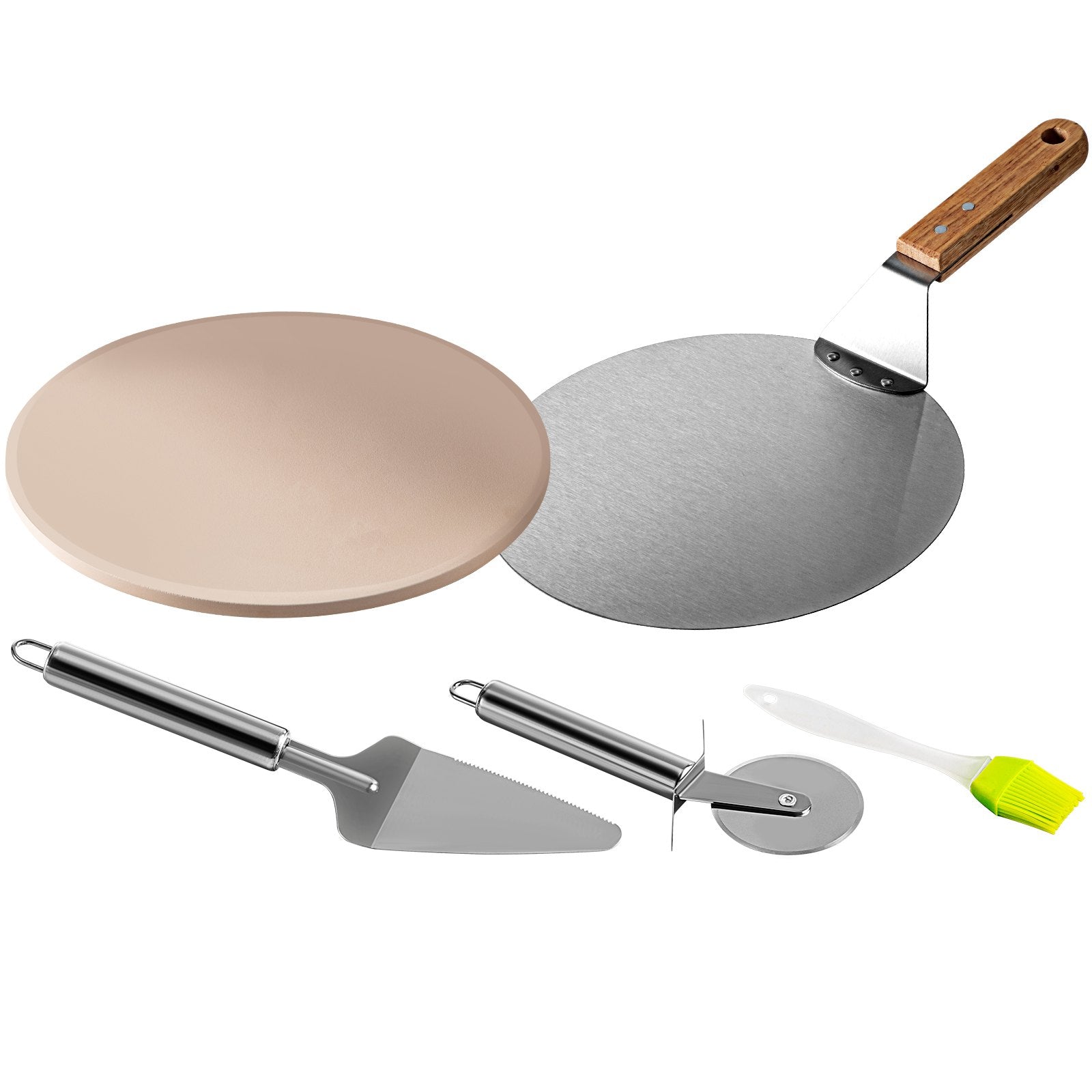 VEVOR Pizza Oven Kit, Stainless Steel Grill Pizza Oven, Pizza Maker Kit for Most 22\" Charcoal Grilll, Grill Pizza Oven Kit Including Pizza Chamber, 13\" Round Pizza Stone, 10 x 11.8 inch Pizza Peel 