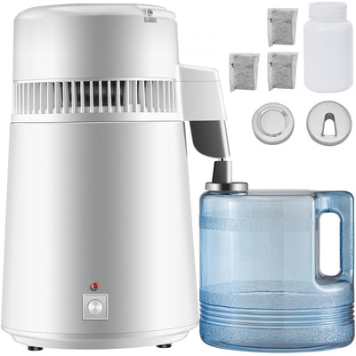 VEVOR Pure Water Distiller 750W, Purifier Filter Fully Upgraded with Handle 1.1 Gal /4L, BPA Free Container, Perfect for Home Use, White 