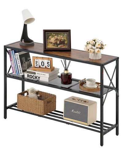 VEVOR Narrow Console Sofa Table Couch Table 3-Tier for Entryway & Living Room 