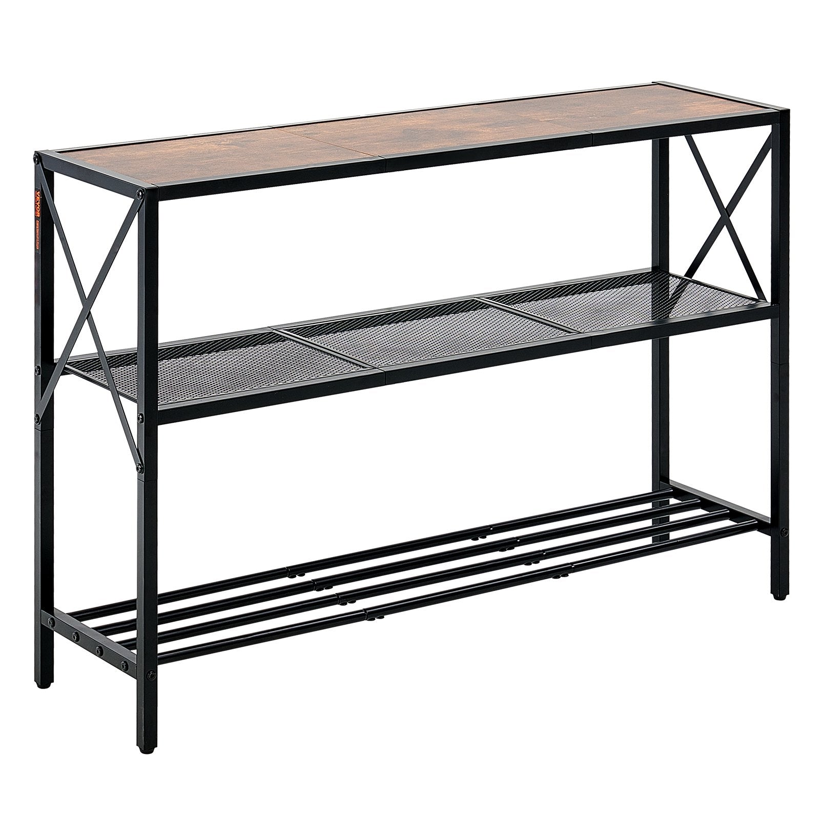 VEVOR Narrow Console Sofa Table Couch Table 3-Tier for Entryway & Living Room 