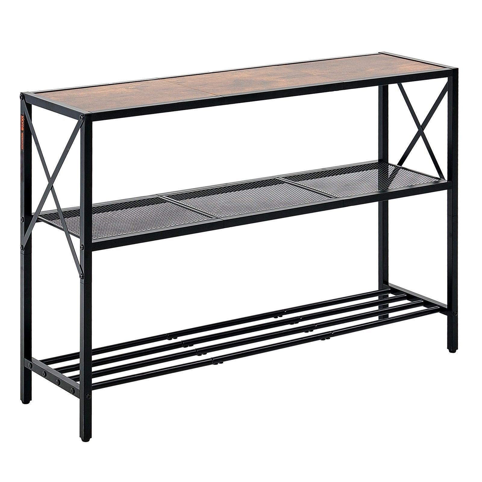 VEVOR Narrow Console Sofa Table Couch Table 3-Tier for Entryway & Living Room 