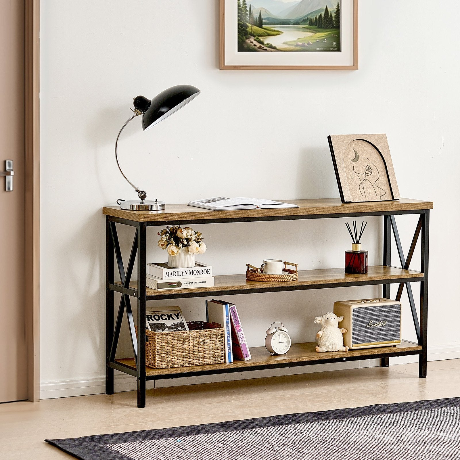 VEVOR Narrow Console Sofa Table Couch Table 55.1 in for Entryway & Living Room 