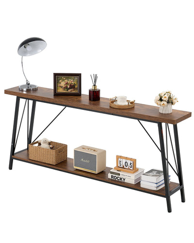 VEVOR Narrow Console Sofa Table Couch Table 2-Tier for Entryway & Living Room 