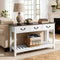 VEVOR 47 in Console Table, Farmhouse Desk Behind the Couch with Drawers and Bottom Storage Shelf, Wooden Rectangle Entrance Narrow Sofa Table for Hallway, Bedroom, Living Room, Foyer, Brown + White