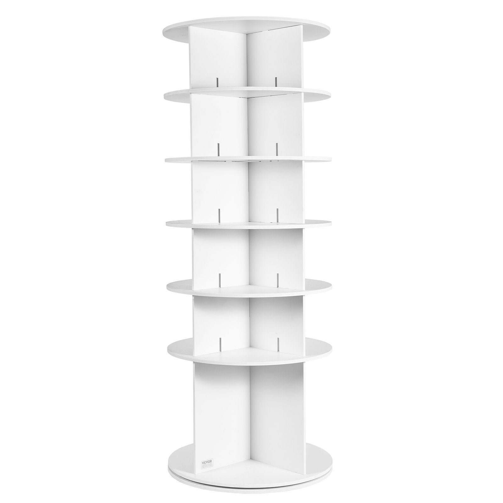 VEVOR 6-Tier Rotating Shoe Rack Tower 360° Spinning Shoe Display Carousel White 