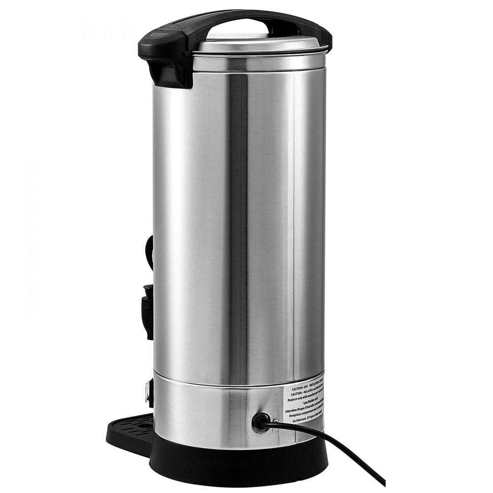 VEVOR Commercial Coffee Urn, 110 Cups Stainless Steel Large Coffee Dispenser, 1500W 110V Electric Coffee Maker Urn For Quick Brewing, Hot Water Urn with Detachable Power Cord for Easy Cleaning, Silver 