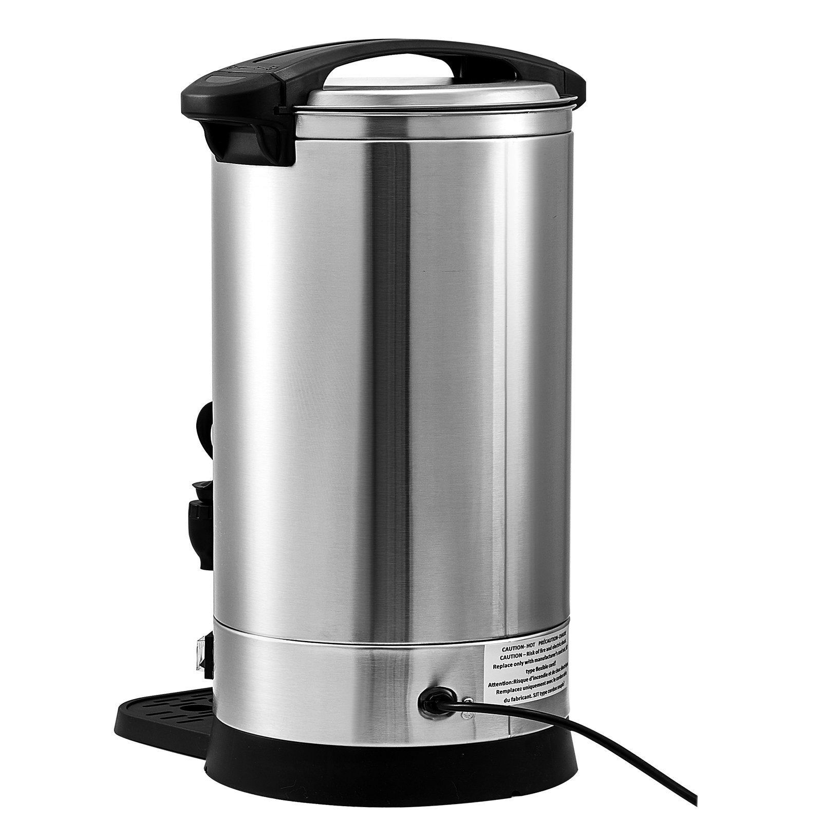 VEVOR Commercial Coffee Urn, 65 Cups Stainless Steel Large Coffee Dispenser, 1500W 110V Electric Coffee Maker Urn For Quick Brewing, Hot Water Urn with Detachable Power Cord for Easy Cleaning, Silver 