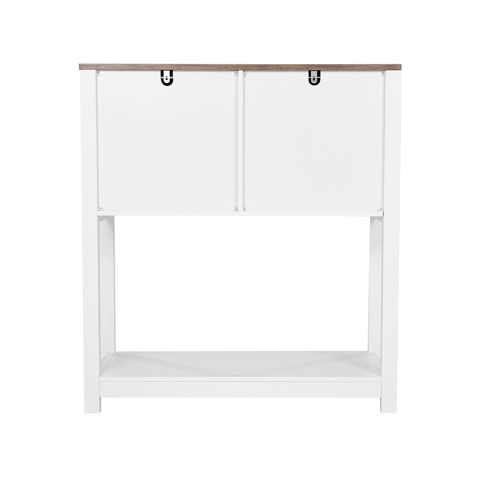 VEVOR Coffee Bar Cabinet 3-Tier Coffee Bar Table with Magnet Doors Brown White 