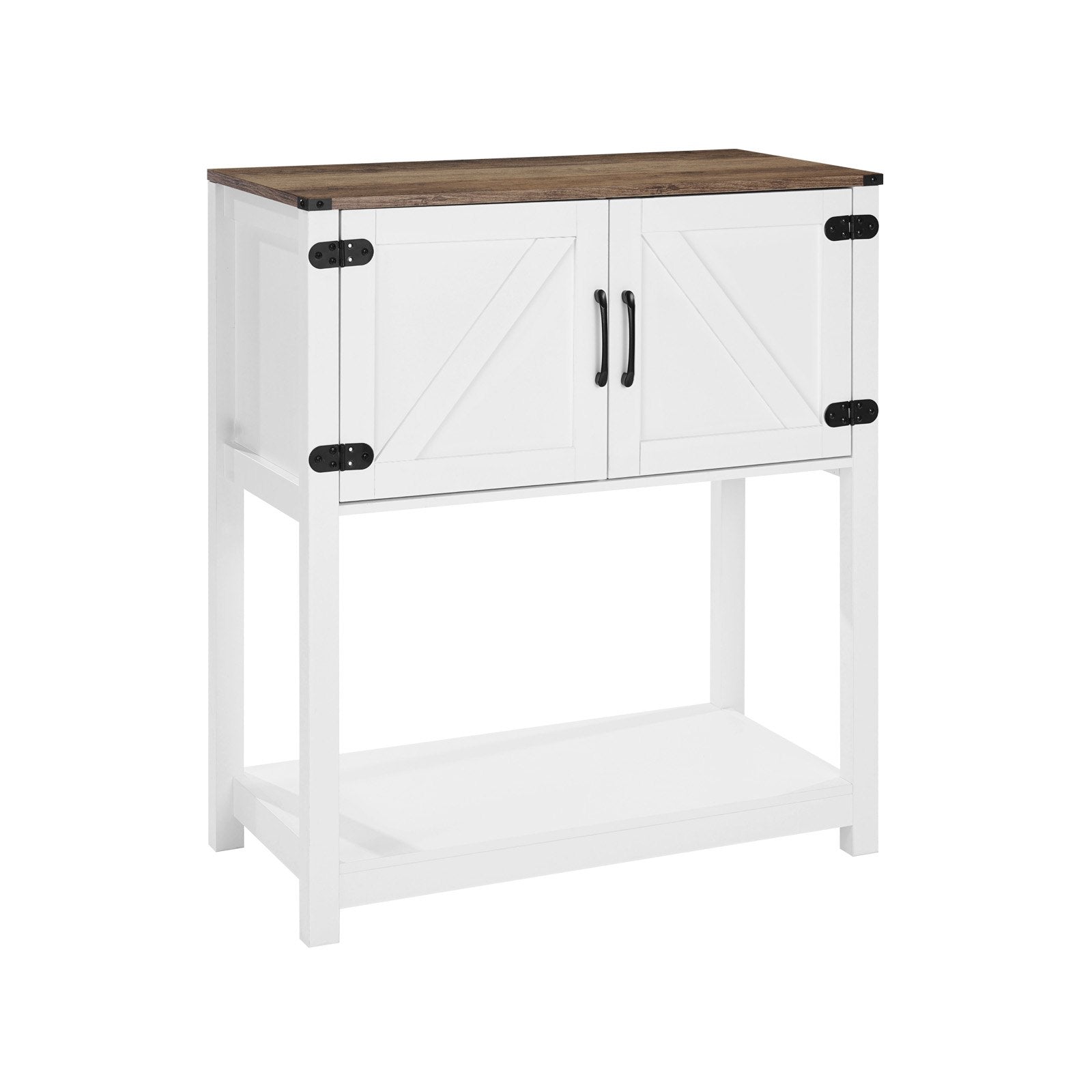 VEVOR Coffee Bar Cabinet 3-Tier Coffee Bar Table with Magnet Doors Brown White 