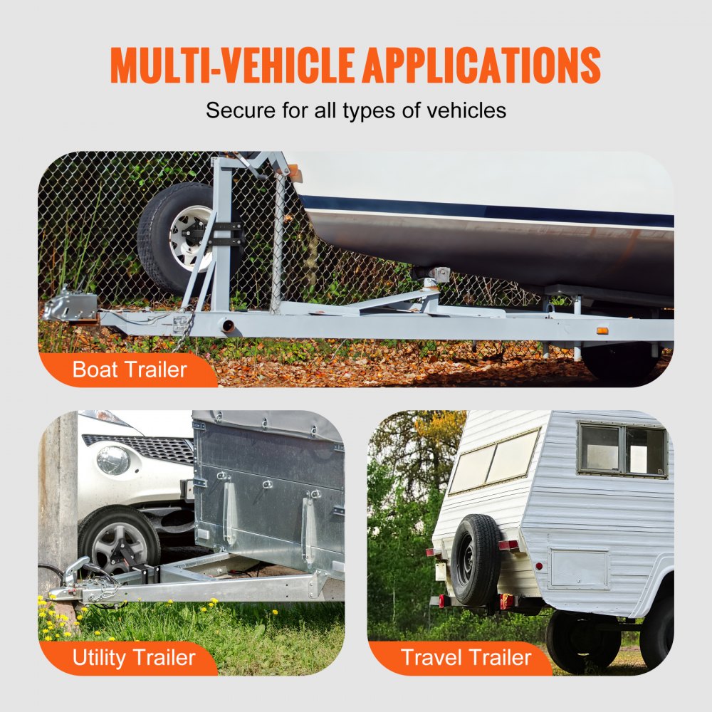 VEVOR Spare Tire Carrier, Trailer Spare Tire Mount, 160 lbs Capacity, Utility Trailer Accessories Fits Most 4 & 5 & 6 & 8 Lugs Wheels on 4", 4.25", 4.5", 4.75", 5", 5.5", 6", 6.5" Bolt Patterns 
