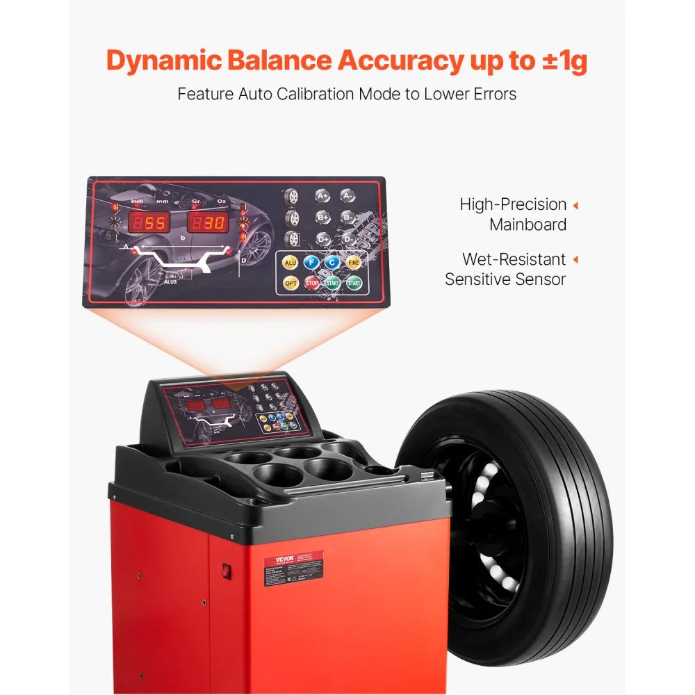 Electric Tire Changer & Wheel Balancer, 1.5 HP Motor, 18" Spindle, Auto Calibration – 120V