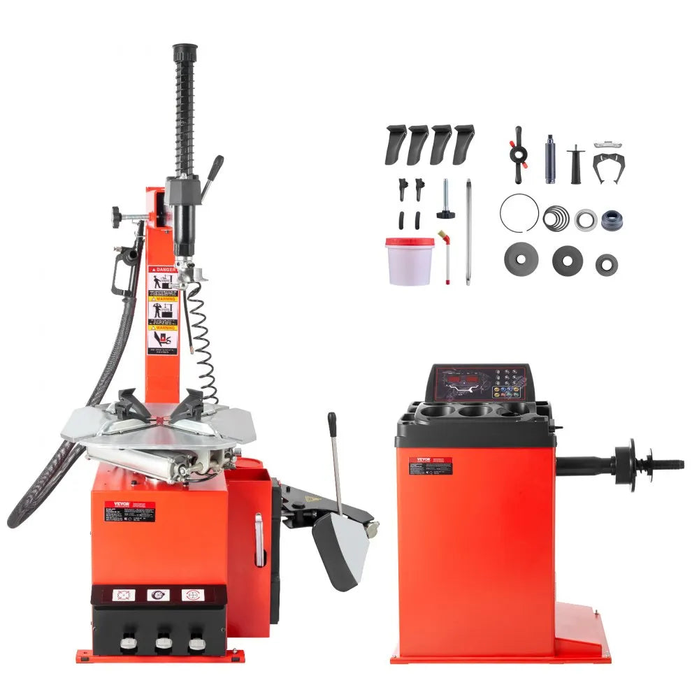 Electric Tire Changer & Wheel Balancer, 1.5 HP Motor, 18" Spindle, Auto Calibration – 120V