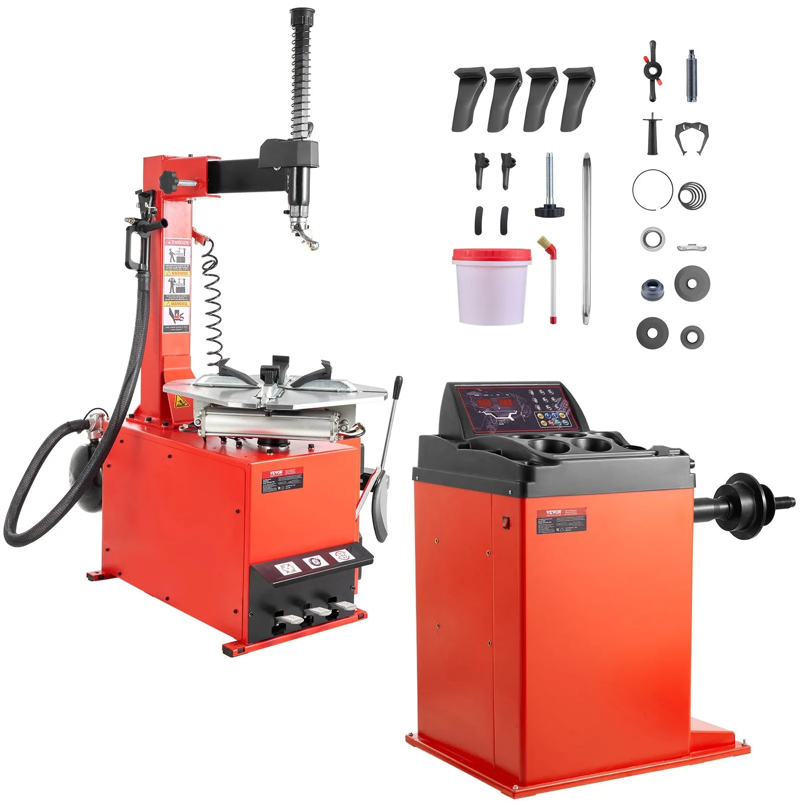 Electric Tire Changer & Wheel Balancer, 1.5 HP Motor, 18" Spindle, Auto Calibration – 120V