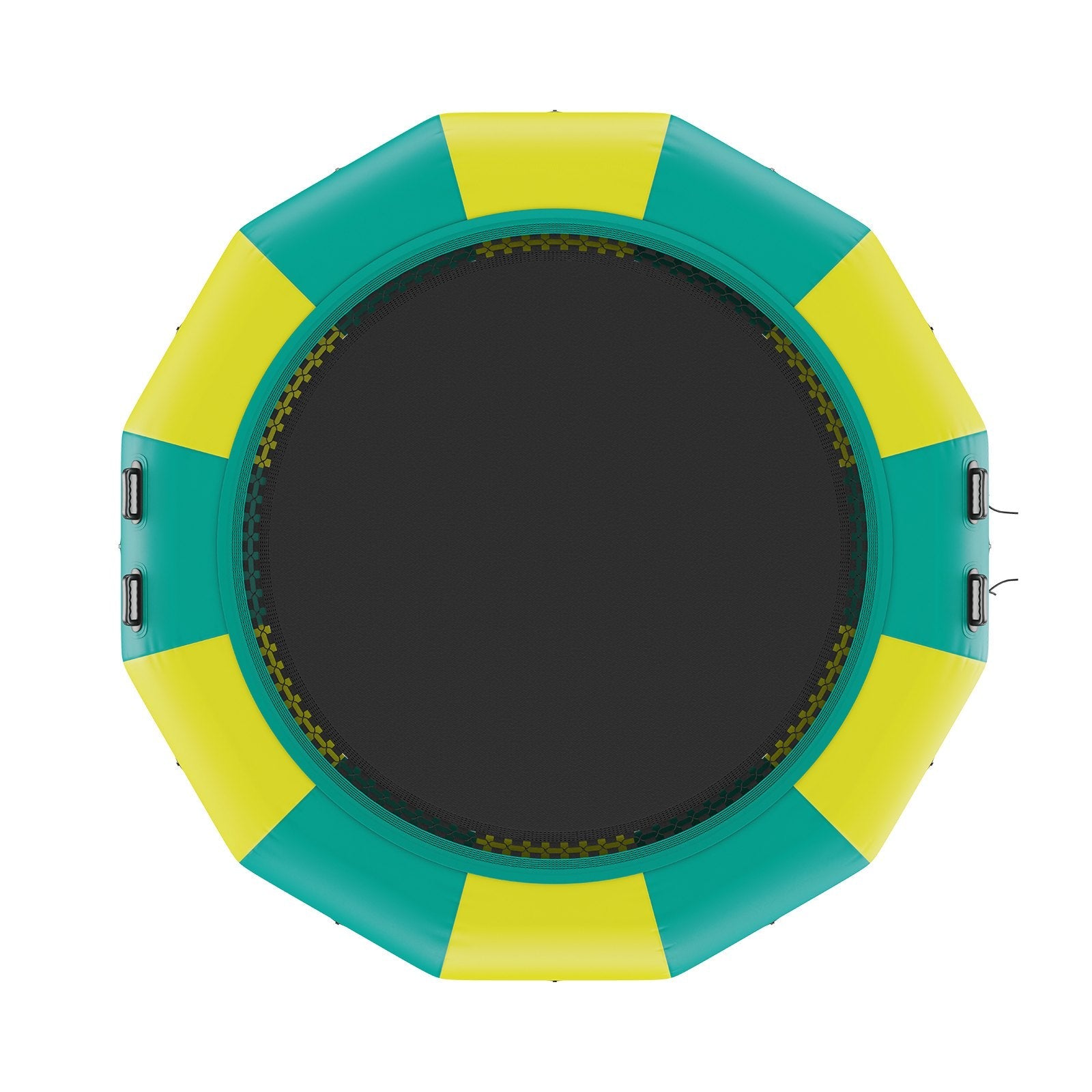 VEVOR Inflatable Water Bouncer, 12ft Recreational Water Trampoline, Portable Bounce Swim Platform with 3-Step Ladder & Electric Air Pump, Kids Adults Floating Rebounder for Pool, Lake, Water Sports 