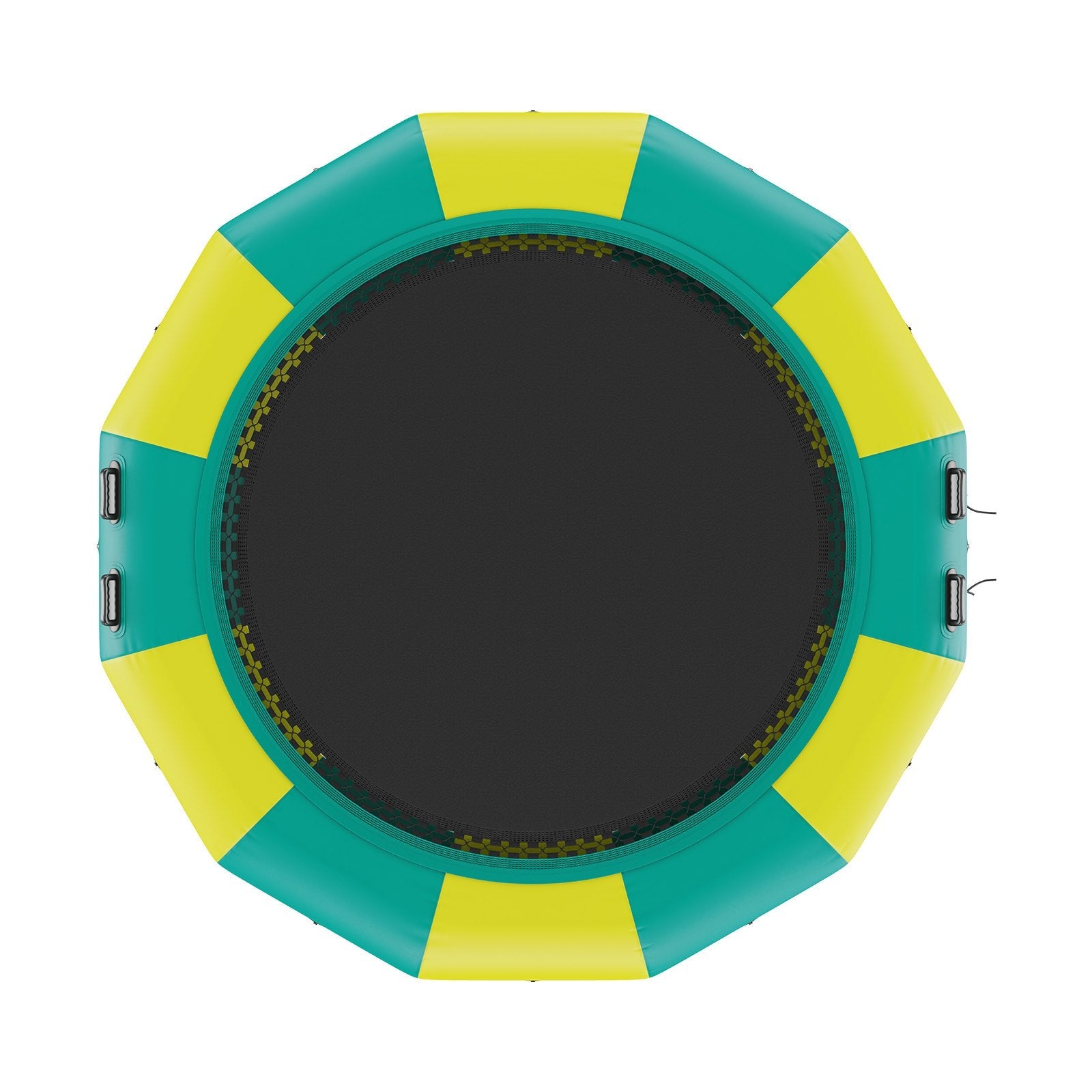 VEVOR Inflatable Water Bouncer, 12ft Recreational Water Trampoline, Portable Bounce Swim Platform with 3-Step Ladder & Electric Air Pump, Kids Adults Floating Rebounder for Pool, Lake, Water Sports 