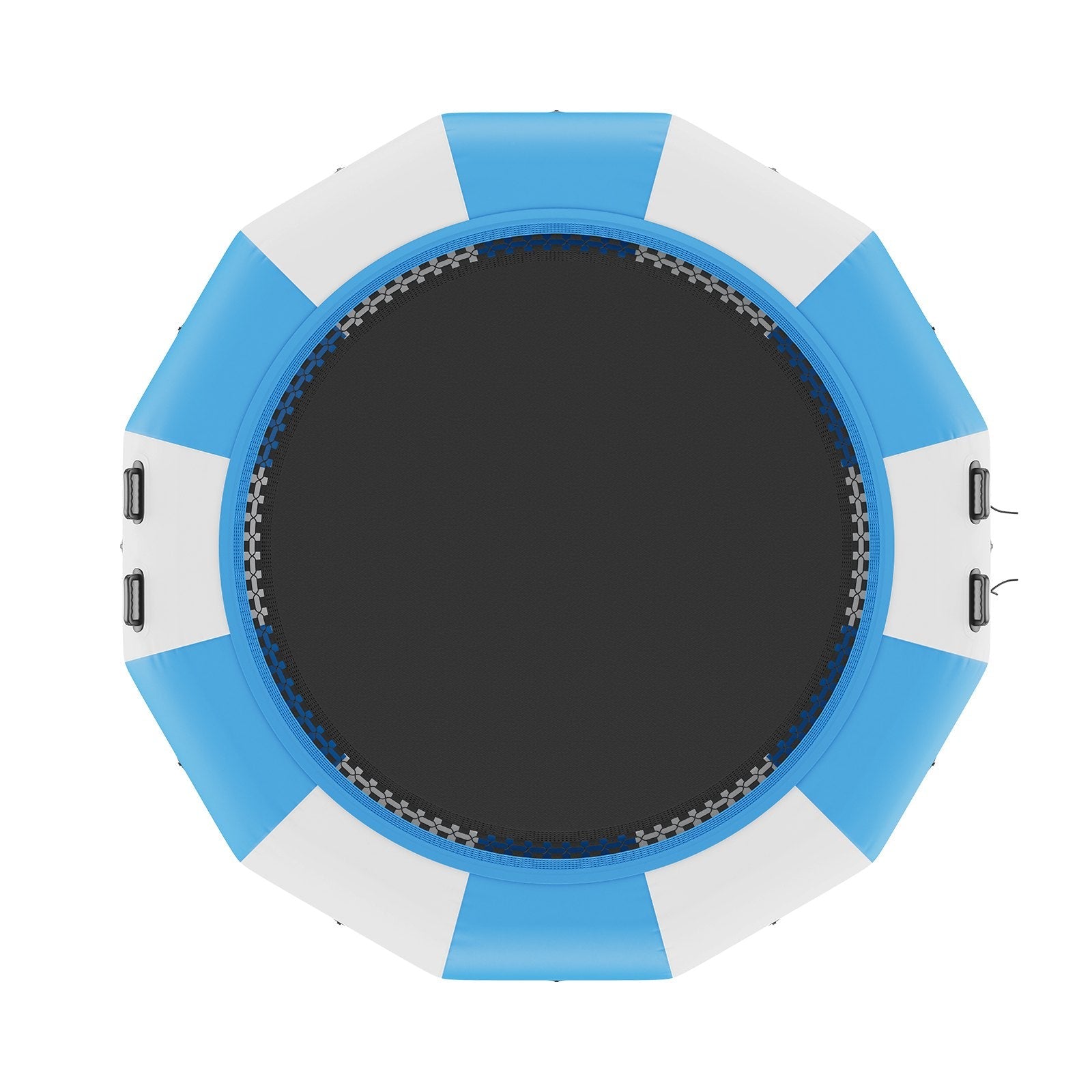 VEVOR Inflatable Water Bouncer, 13ft Recreational Water Trampoline, Portable Bounce Swim Platform with 3-Step Ladder & Electric Air Pump, Kids Adults Floating Rebounder for Pool, Lake, Water Sports 