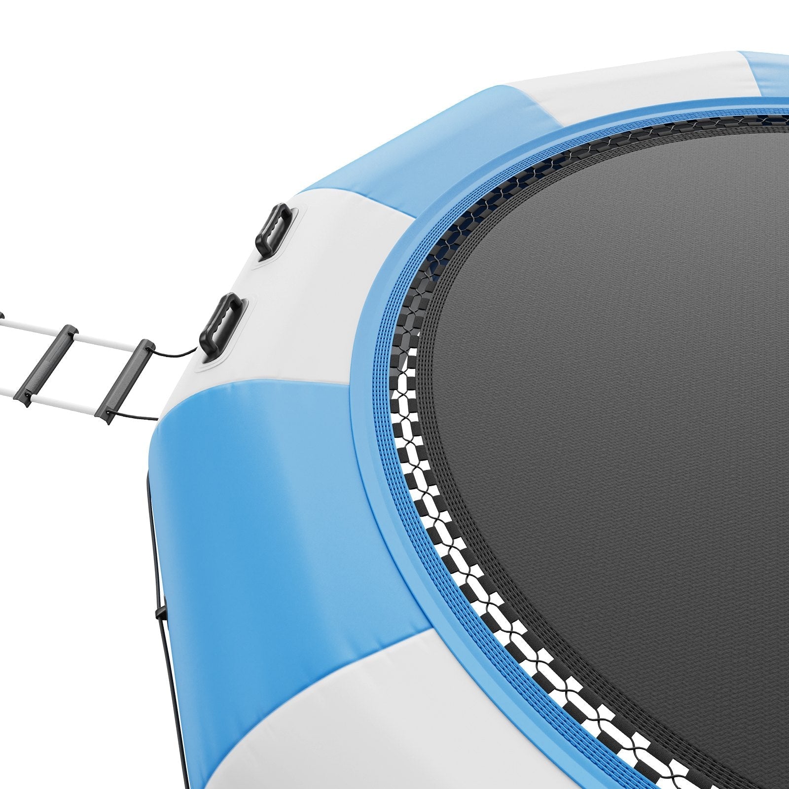 VEVOR Inflatable Water Bouncer, 13ft Recreational Water Trampoline, Portable Bounce Swim Platform with 3-Step Ladder & Electric Air Pump, Kids Adults Floating Rebounder for Pool, Lake, Water Sports 